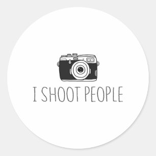 Camera I Shoot People Shirt Camera Lovers Humor Classic Round Sticker