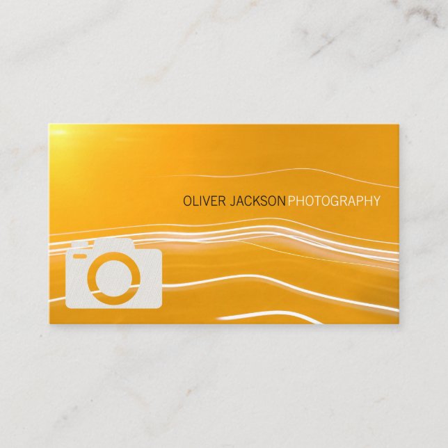 Camera Icon | Light Flare Business Card (Front)