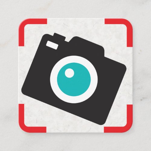 Camera Icon Square Business Card