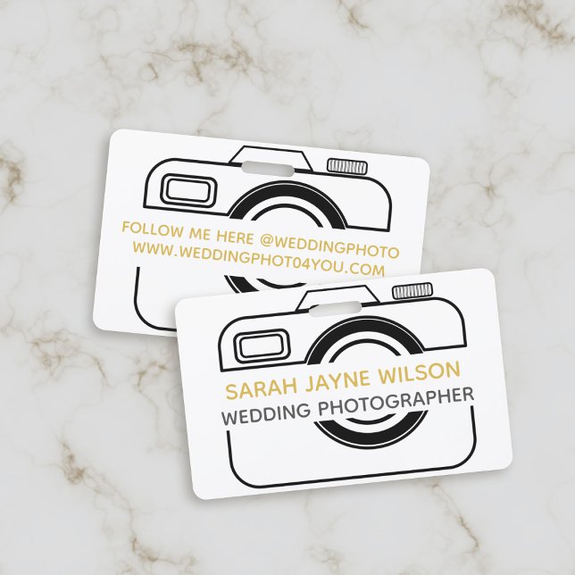 Camera Icon Wedding Photographer Business Badge (If you're a Wedding Photographer - here's your name badge. Just add your name and details)