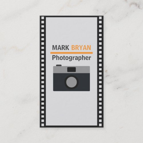 Camera Icon with Film Strip for Photographer Business Cards