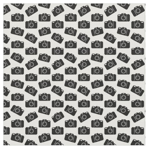 Camera Icons Pattern Photography CUSTOM BG COLOR Fabric