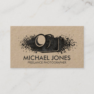 Camera Ink splatter Business Card