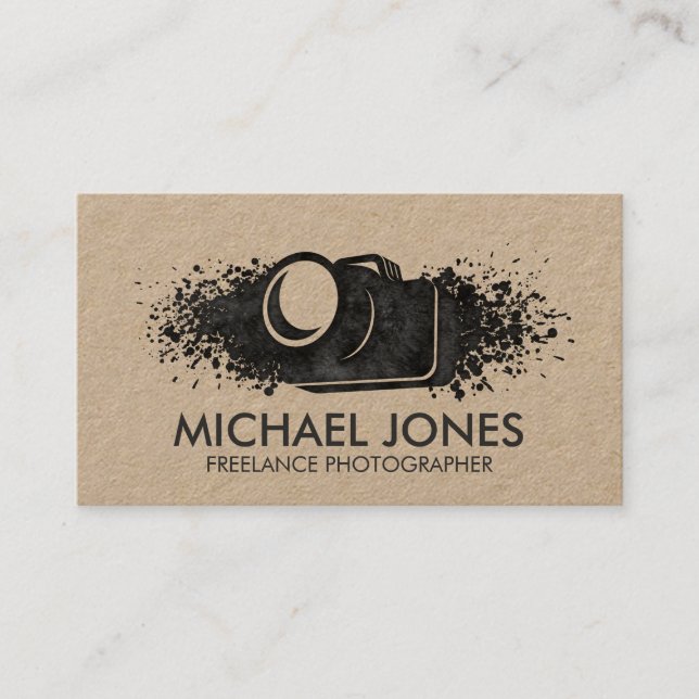 Camera Ink splatter Business Card (Front)