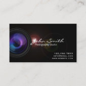 Camera Len & Light Flare Photography Photographer Business Card (Front)