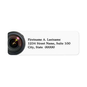 Camera Lens Address Labels by CarriesCamera at Zazzle