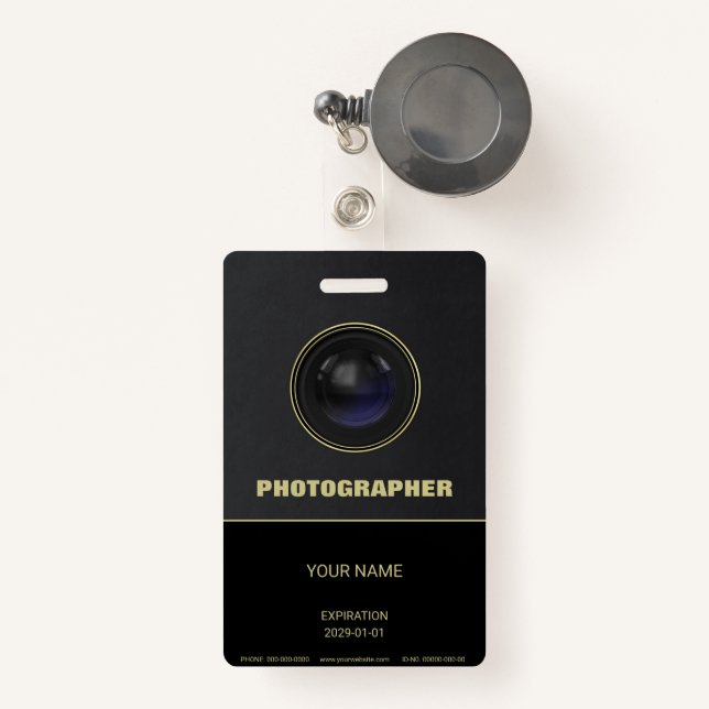 Camera Lens Badge (Front with Retractable)