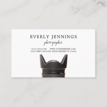 Camera Lens Business Card by CarriesCamera at Zazzle