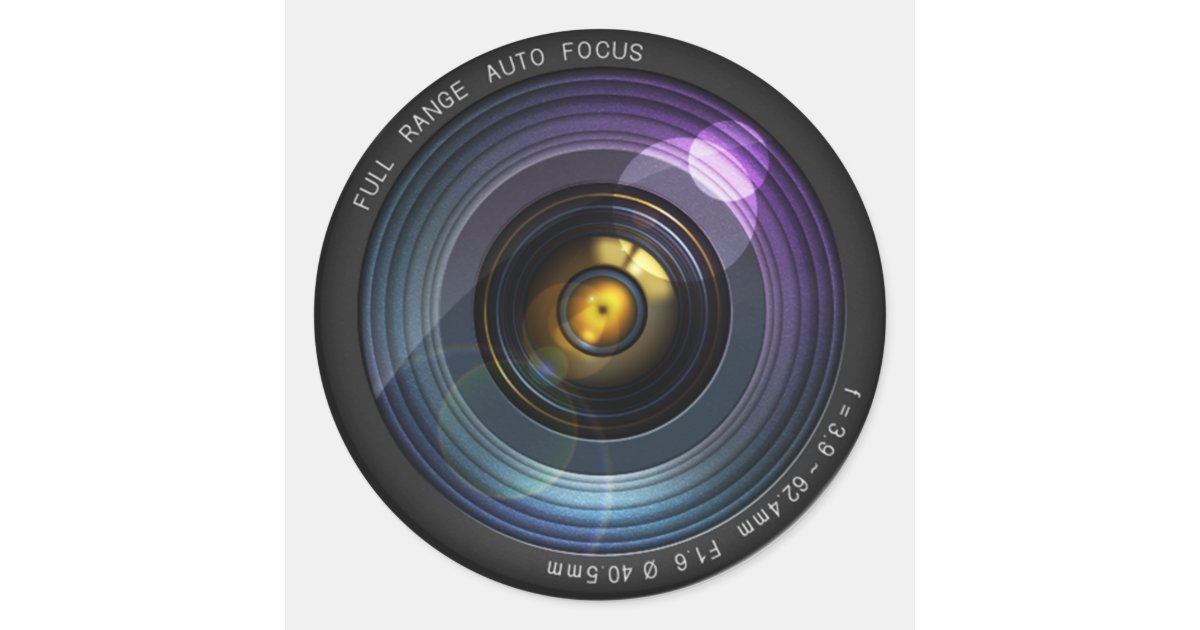 Camera Lens Classic Round Sticker Zazzle