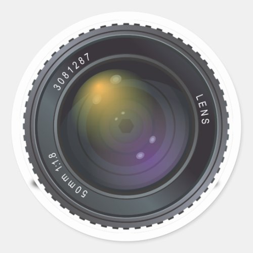 Camera Lens Classic Round Sticker