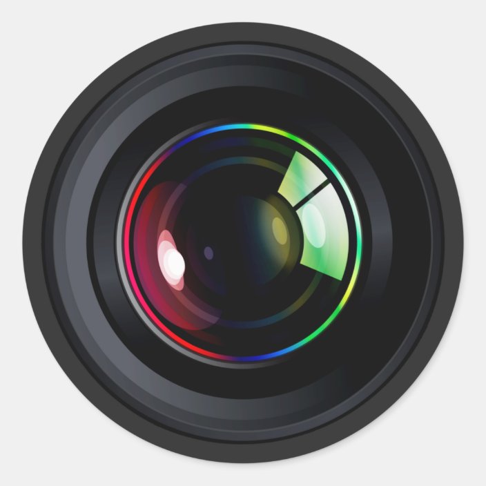 CAMERA LENS CLASSIC ROUND STICKER
