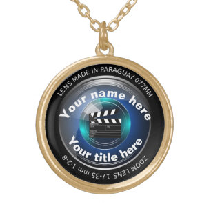 Camera Lens Gold Plated Necklace