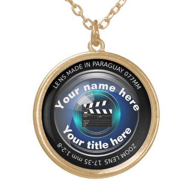 Camera Lens Gold Plated Necklace (Front)