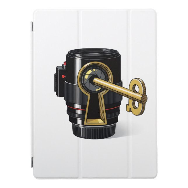 Camera Lens Lock iPad Case – Photographer Creative (Front)
