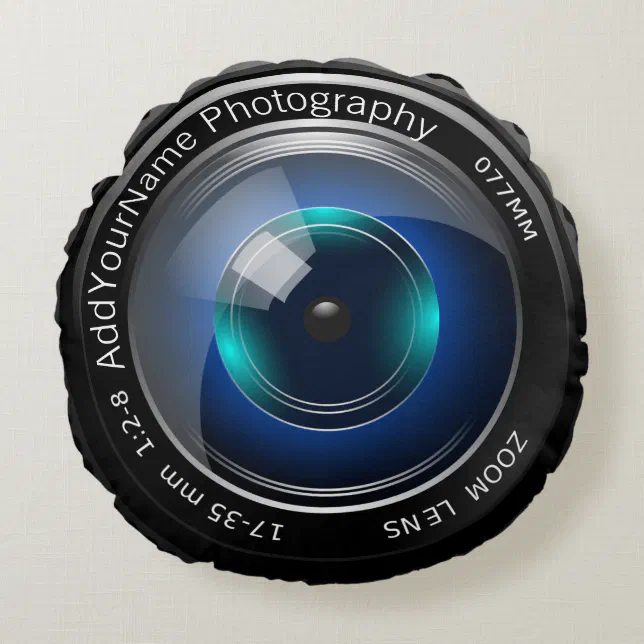 Camera Lens Make Your Own Custom Personalized Round Pillow Zazzle