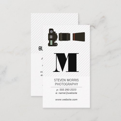 Camera Lens  Monogram Business Card