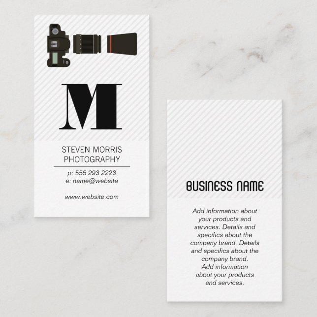 Camera Lens | Monogram Business Card (Front/Back)