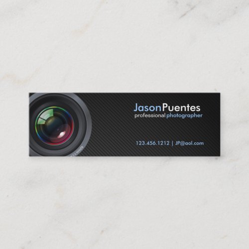 Camera Lens on Faux Carbon Fiber Business Card Template