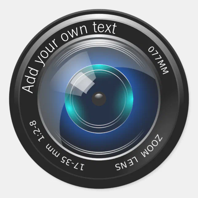 Camera Lens Personalized Classic Round Sticker | Zazzle