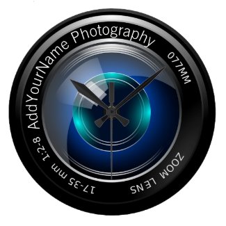 Camera Lens Personalized Large Clock
