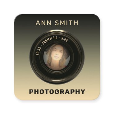 Camera lens photo frame square business card Camera lens photo frame square business card