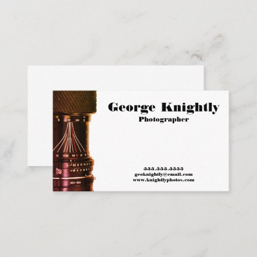 Camera Lens Photographer Business Card