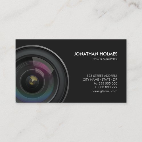 Camera Lens Photographer business card