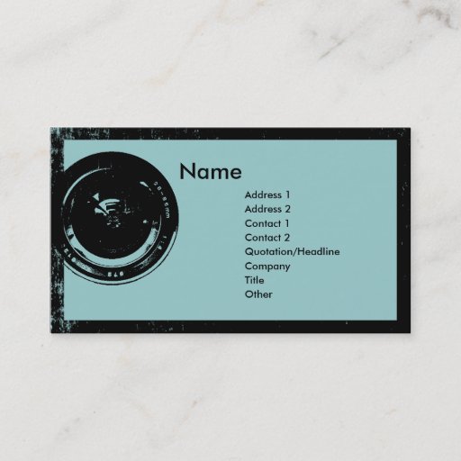 Customizable Camera Lens Photographer Business Card