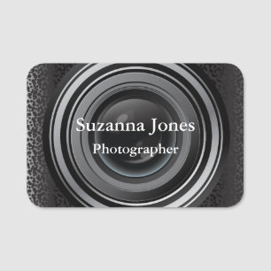 Camera Lens Photographer Design Name Tag