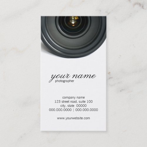 Camera Lens Photography Business Cards
