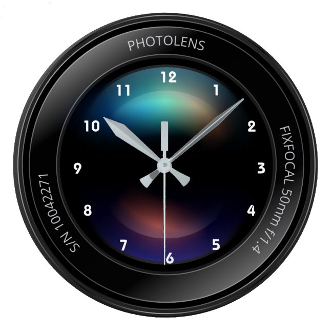 Camera Lens Photography Design Acrylic Wall Clock