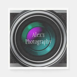 Camera Lens Photography Design Paper Napkin