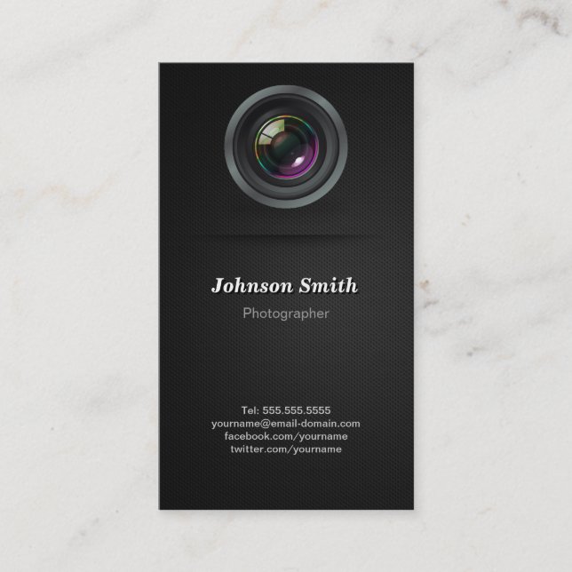 Camera Lens - Show Your Best Photo on the Back Business Card (Front)