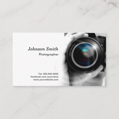 Camera Lens - Showcase Your Best Work on the Back Business Cards