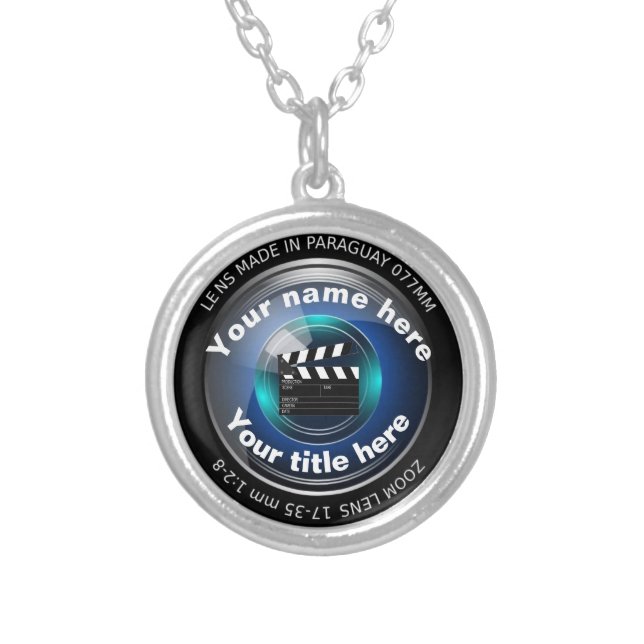 Camera Lens Silver Plated Necklace (Front)