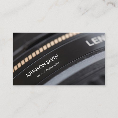 Camera Lens Store - Black and White Photographer Business Card
