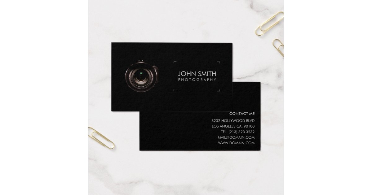 Camera Lens Viewfinder Black Graphy Business Card