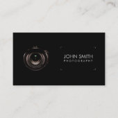 Camera Lens Viewfinder Black Photography Business Card (Front)