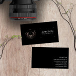 Camera Lens Viewfinder Black Photography Business Card at Zazzle