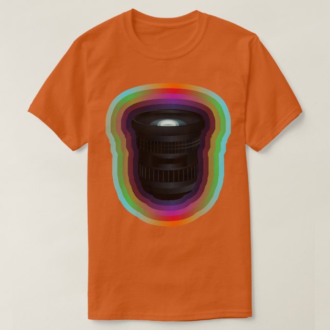Camera Lens with Gradient Border T-Shirt (Design Front)