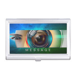Camera Lense Art 1 Options Business Card Case