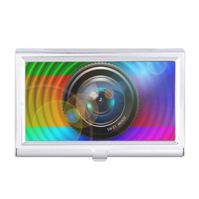 Camera Lense Art 7A-B Options Business Card Case (Front)