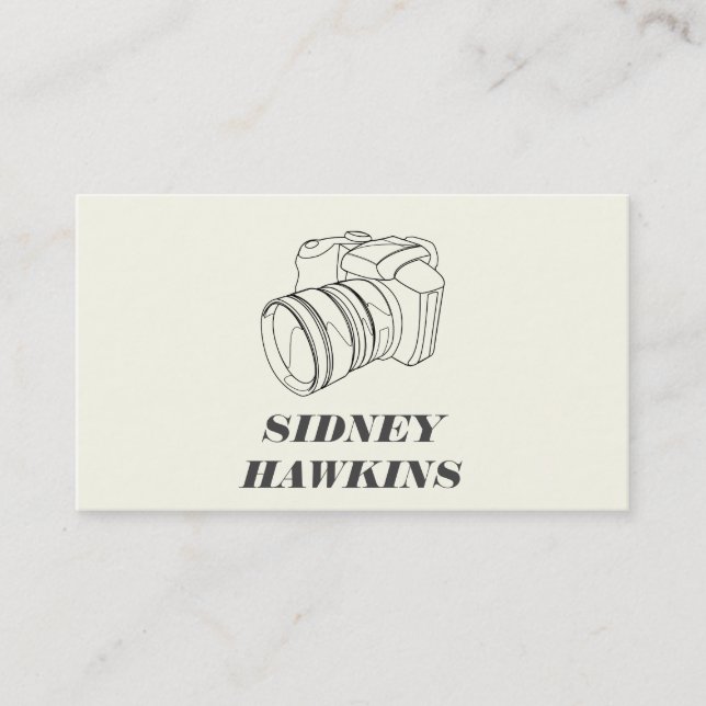 Camera (line art) | Photography Business Card (Front)