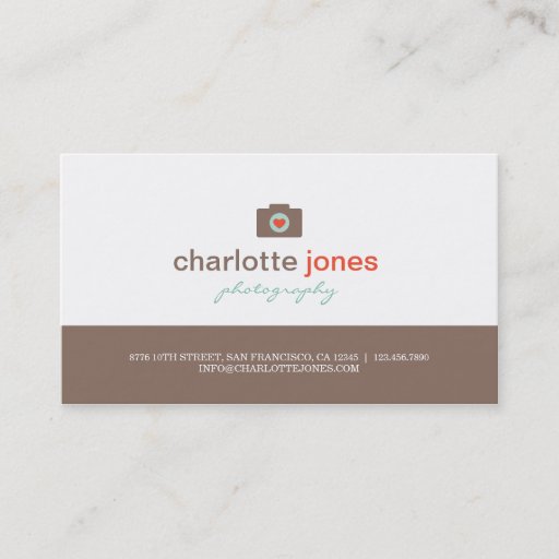 Customizable Camera Love Photography Business Cards