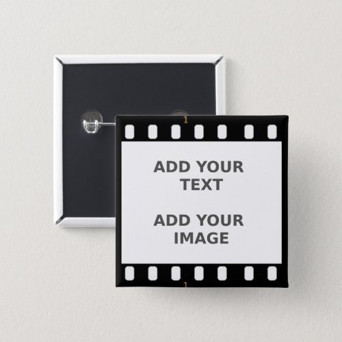 Camera Movie Film Strip Button Badge Name Tag