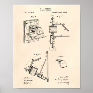 Camera Obscura 1881 Patent Art - Old Peper Poster