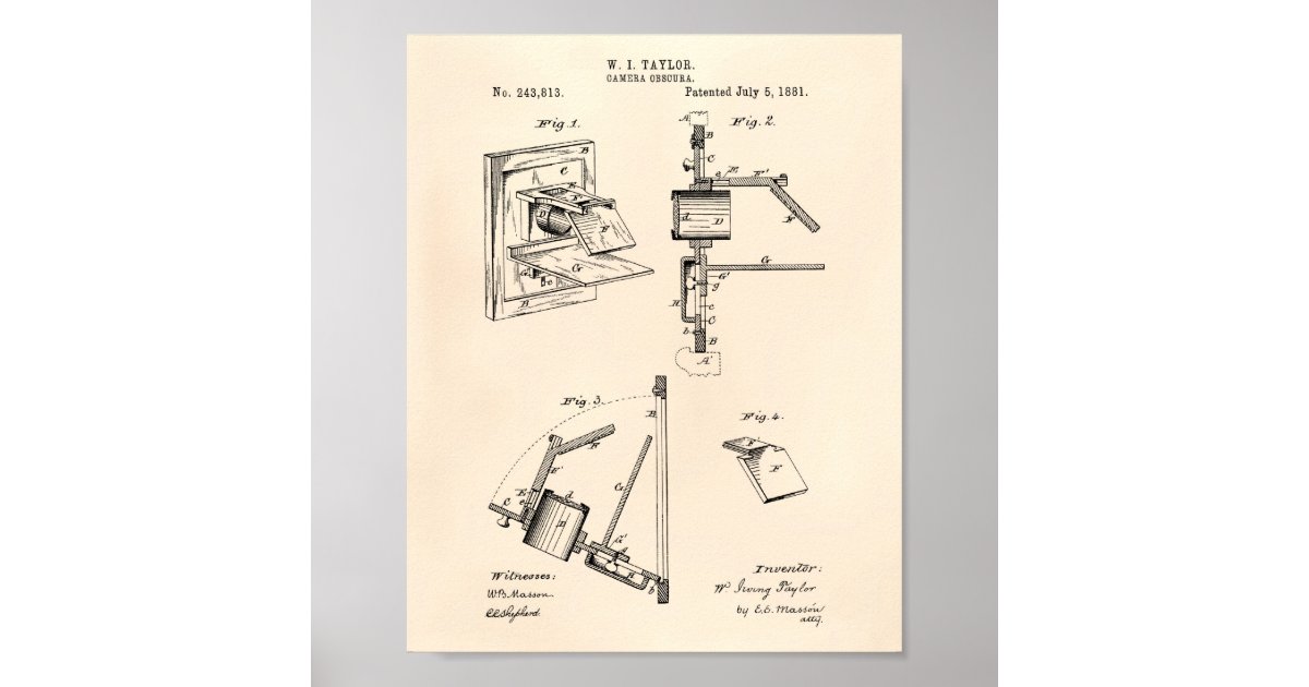 Camera Obscura 1881 Patent Art - Old Peper Poster | Zazzle