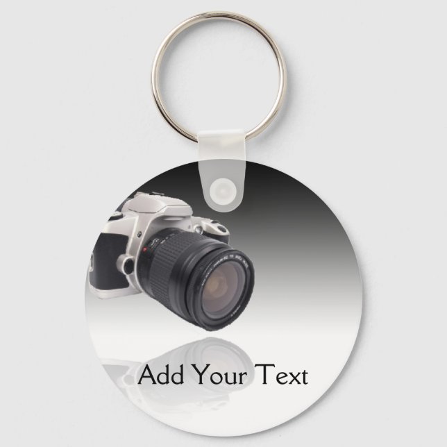 Camera on Black Gradient Keychain (Front)