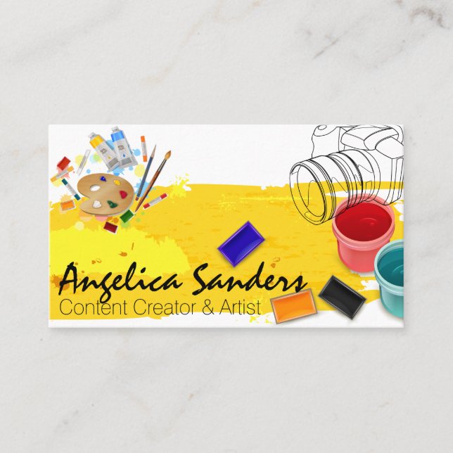 Camera | Paints | Designer | Creative Business Card (Front)