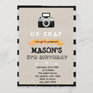 Camera party birthday invitation